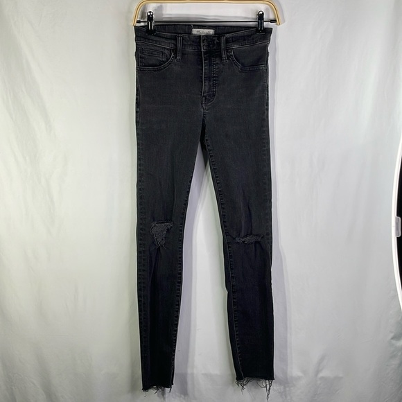 Madewell, black distressed skinny Jean - Picture 2 of 5